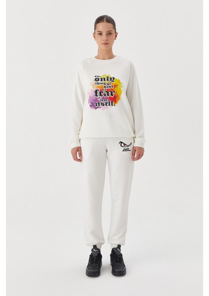Kadın Sweatshirt Beyaz 72485
