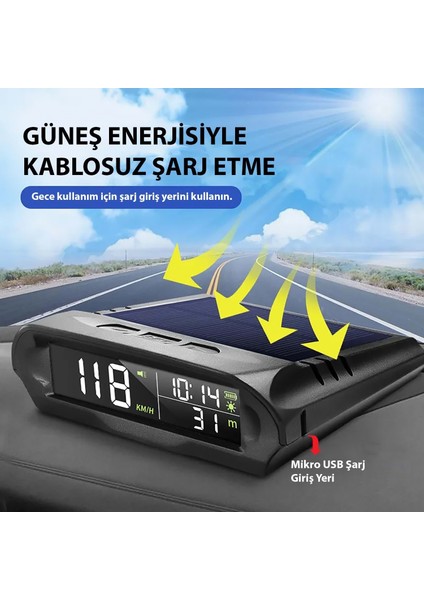 Evrensel Gps Hız Göstergesi Araç Güneş Enerjili Hız Ölçer S98 Hud Ekranı fiyatları