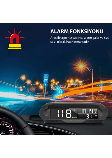 Evrensel Gps Hız Göstergesi Araç Güneş Enerjili Hız Ölçer S98 Hud Ekranı modelleri