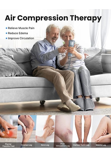 Bacak Masaj Aleti - 5 Mod ve 4 Yoğunluklu - Ayak Baldır Masajı - Ayarlanabilir Sargı indirimleri