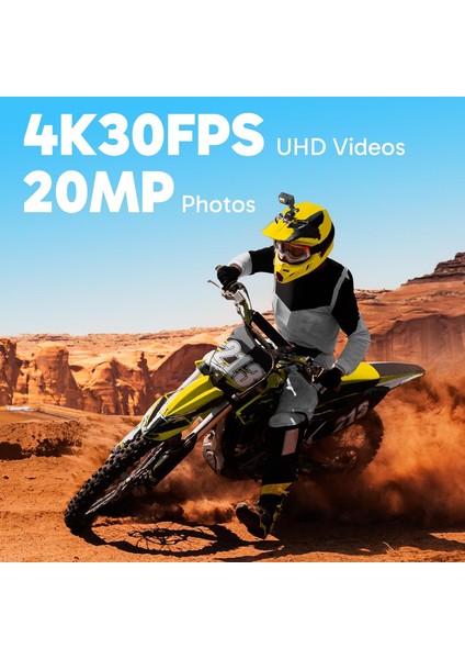 4K30FPS Aksiyon Kamerası Su Geçirmez Dokunmatik Ekran Wifi fırsatları