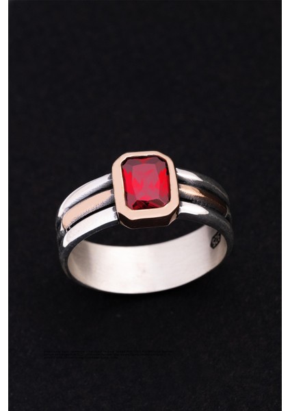Erkek Gümüş Yüzük - Kırmızı Yakut Taşlı Ince Kibar Erkek Yüzüğü fiyatları