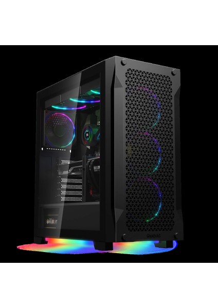 Gamdıas Athena P1, 750W, Tempered Glass, Type-C Çıkışlı, Mesh, Black Edition, Argb, 80+ Bronze, Atx, Gamıng Kasa