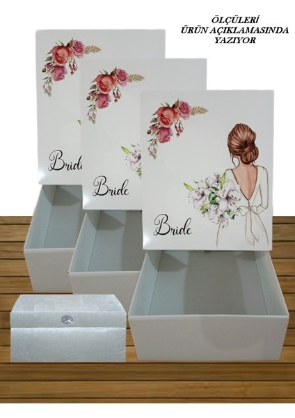 Çeyiz Sandık Gelin Damat Bohça Kutusu Kolisi 4lü 0122