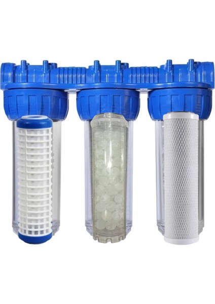 Bina Girişi Su Arıtma 3 Lü Filtre Seti - Daire Girişi Su Filtresi