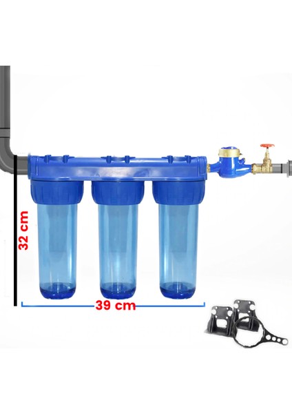 Bina Girişi Su Arıtma 3 Lü Filtre Seti - Daire Girişi Su Filtresi fiyatları