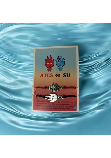 Çiftler ve Arkadaşlar Için Ateş & Su Bileklik Seti