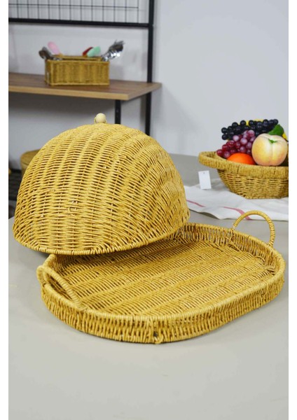 Plastik Örme Kapaklı Fanus Oval - 214 fiyatları