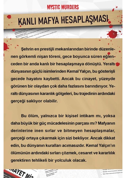 Dedektiflik Cinayet Çözme Oyunu - Kanlı Mafya Hesaplaşması fiyatları
