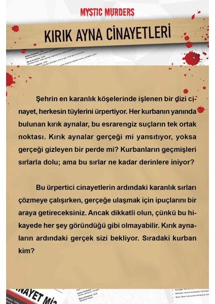 Dedektiflik Cinayet Çözme Oyunu - Kırık Ayna Cinayetleri fiyatları