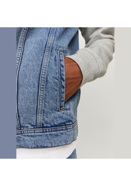 Erkek Denim Kapüsonlu Ceket Jean