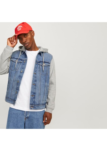 Erkek Denim Kapüsonlu Ceket Jean