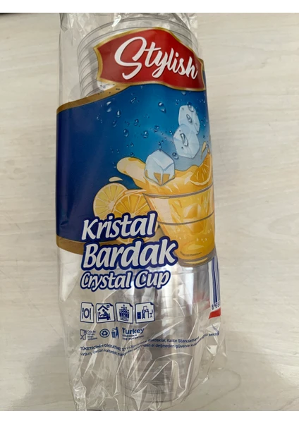 Sert Plastik Kristal Bardak 180CC 25 Adet