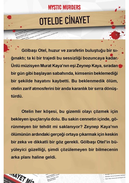 Dedektiflik Cinayet Çözme Oyunu - Otelde Cinayet fiyatları