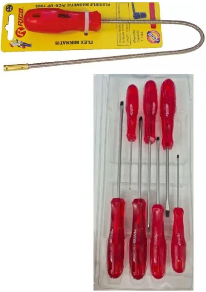Komple Düz Tornavida Takımı Seti Inçe Mıknatıs Rico