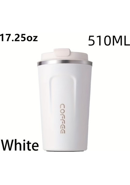 Tcherchı 510ML Paslanmaz Çelik Çift Katmanlı, Taşınabilir Flip Top Yalıtımlı Kahve Fincanı, Açık Hava Seyahati, Spor, Fitness Için Uygun (Yurt Dışından)