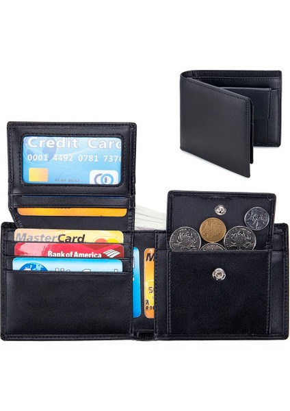 Tcherchı Rfıd'li Erkek Dana Derisi Kısa Cüzdan (Yurt Dışından)