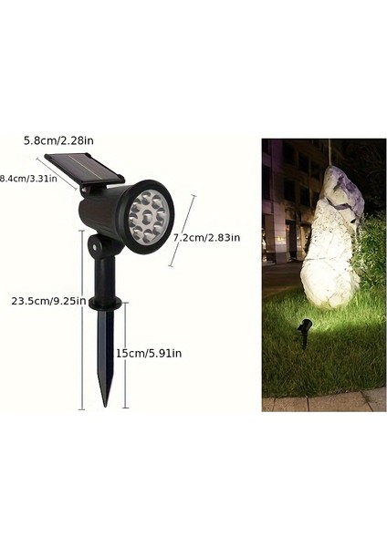 Tcherchı Dış Mekan Için Suya Dayanıklı Güneş Enerjili LED Bahçe Spotları (Yurt Dışından)
