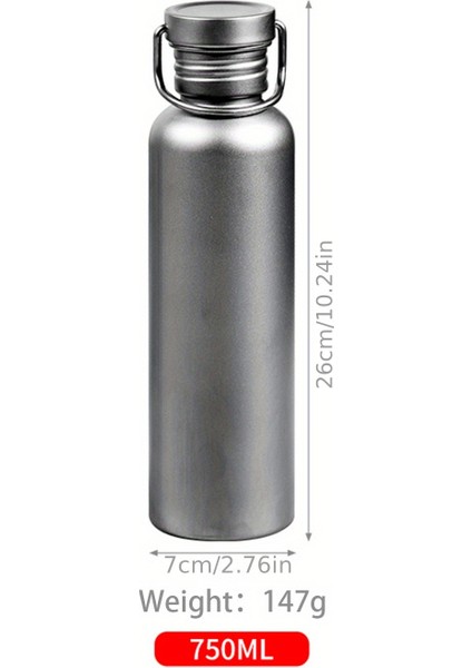 Tcherchı Saf Titanyum Spor Su Şişesi Taşınabilir, Açık Kamp, Piknik, Seyahat, Dağcılık Için Uygun 750ML (Yurt Dışından)