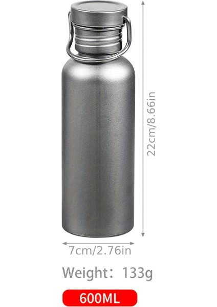 Tcherchı Saf Titanyum Spor Su Şişesi Taşınabilir, Açık Kamp, Piknik, Seyahat, Dağcılık Için Uygun 600ML (Yurt Dışından)