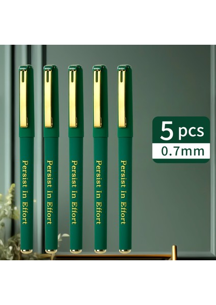 Tcherchı Yeşil Jel Kalemler 2/5 Parça - Ergonomik Mat Metal Gövde, 0,7 mm Kalın Uç, Notlar, Çalışma ve Çalışma Için Ideal Sanat (Yurt Dışından)