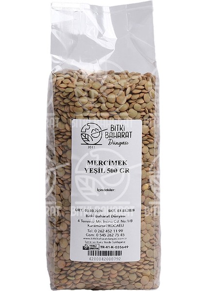 Yeşil Mercimek 500 gr fiyatları