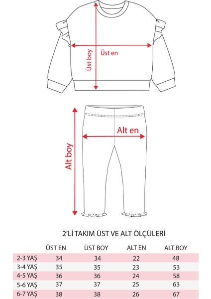 Oh Lala Kız Çocuk Sweatshirt ve Fitilli Tayt Pamuklu alt üst takım