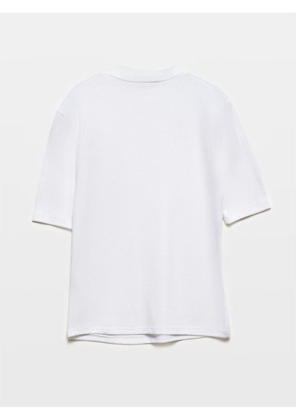 30481 Dilvin Yüksek Yakalı T-Shırt modelleri