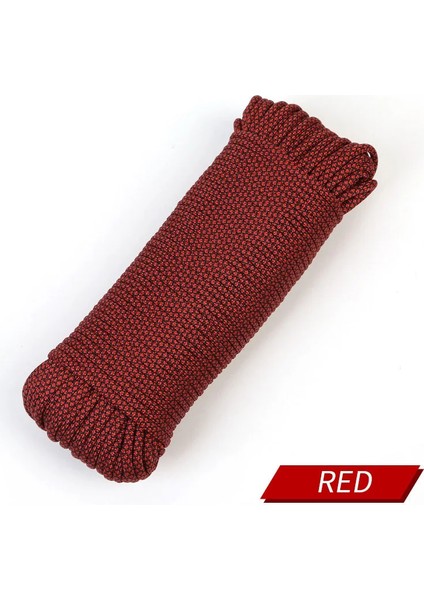 Tcherchı Güvenlik Için 4mm ve 9 Çekirdek Hayat Kurtaran Açık Hava Paracord Dağcılık Halatı 20M Kırmızı (Yurt Dışından)