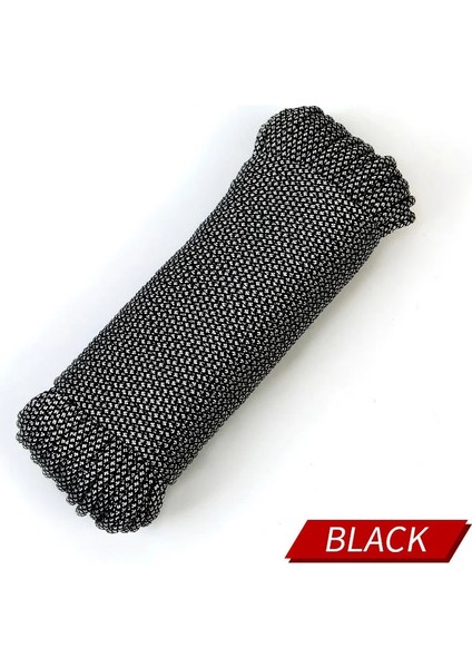 Tcherchı Güvenlik Için 4mm ve 9 Çekirdek Hayat Kurtaran Açık Hava Paracord Dağcılık Halatı 100M Siyah (Yurt Dışından)