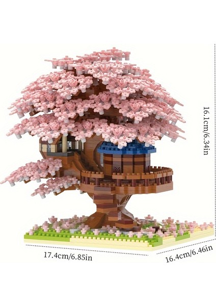 Tcherchı Şeftali Çiçeği Ağacı Ev Yapı Taşları Seti - Çocuklar Için Eğitici Dıy Mikro Parçacık Inşaat Model Oyuncaklar, Abs Malzeme, 6-8 Yaş 2151 (Yurt Dışından)
