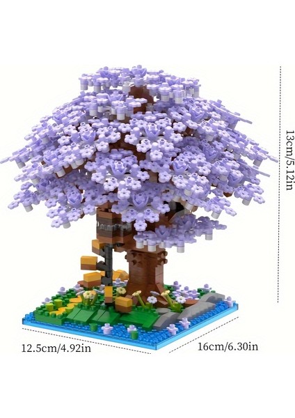 Tcherchı Bonsai Kiraz Çiçeği Ağaç Evi Yapı Taşları Seti - Çocuklar Için Eğitici Dıy Mikro Parçacık Inşaat Model Oyuncaklar, Abs Malzeme, 6-8 Yaş (Yurt Dışından)