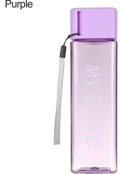 Tcherchı 480 ml Şeffaf Vierkante Plastik Mat Su Bardağı Açık Koude Sap Su Sporları Bardak Met Draagbare Melk Touw Su Fles (Yurt Dışından)