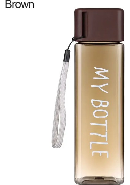 Tcherchı 480 ml Şeffaf Vierkante Plastik Mat Su Bardağı Açık Koude Sap Su Sporları Bardak Met Draagbare Melk Touw Su Fles (Yurt Dışından)