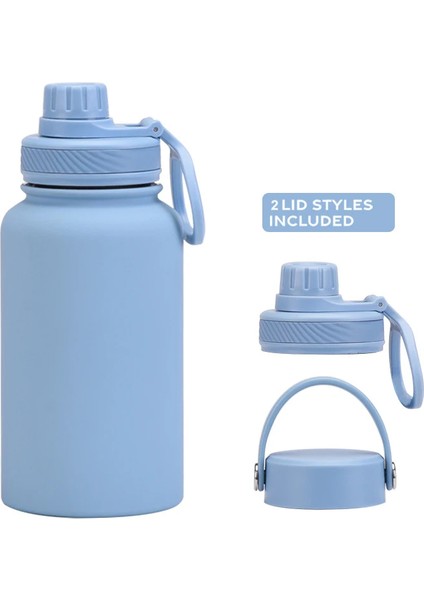 Tcherchı Taşınabilir Çift Katmanlı Vakum Yalıtımlı Bardak Paslanmaz Çelik Su Şişesi 2 Kapaklı Termal Şişeler Kahve Kupa Sıcak Soğuk Içecekler (Yurt Dışından)