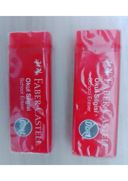 Faber Castell Büyük Boy Kırmızı Silgi 2 Adet modelleri