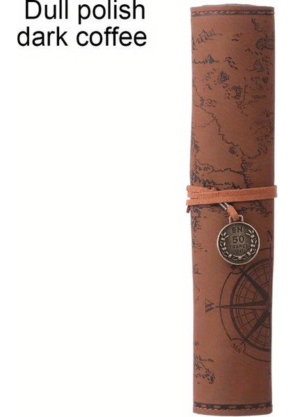 Tcherchı Vintage Hazine Haritası Deri Rulo Kalem Kutusu (Yurt Dışından)