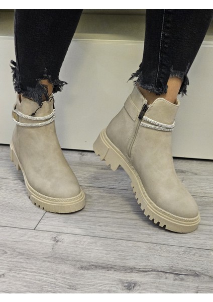 Taşlı Günlük Trend Fermuarlı Rahat Kadın Bot indirimleri