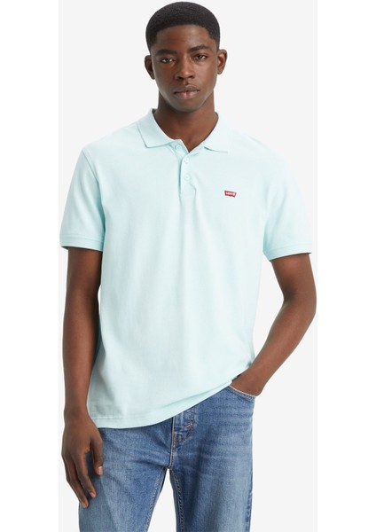 Düz Mavi Erkek Polo T-Shirt Hm Polo Classıc