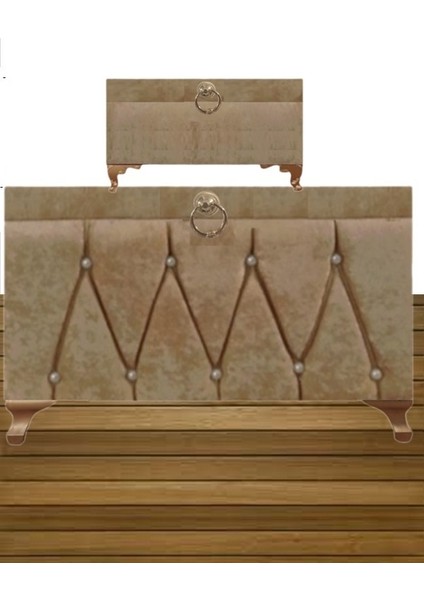 Sonem Sandık Gelin Damat Bohça Nişan Sandığı 2'li 0309