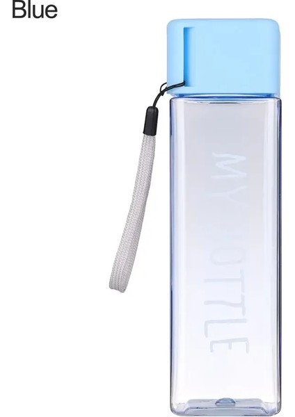 Tcherchı 480 ml Şeffaf Vierkante Plastik Mat Su Bardağı Açık Koude Sap Su Sporları Bardak Met Draagbare Melk Touw Su Fles (Yurt Dışından)
