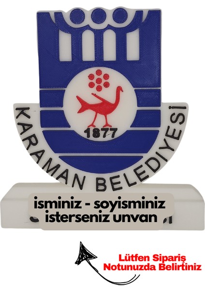 Karaman Belediyesi Logolu Masaüstü Isimlik