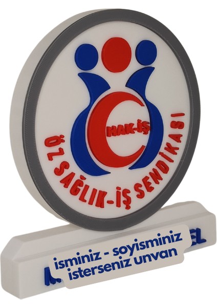Hak-Iş Sağlık Logolu Masaüstü Isimlik modelleri