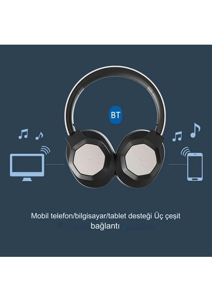Kulaklık Bluetooth Kablosuz Hifi Stereo Kulaklık Güçlü Bas Hd Ses Efekti Kulaküstü Kulaklık modelleri