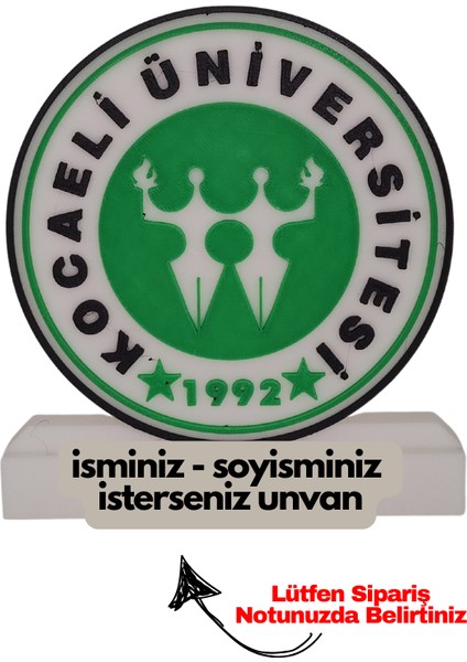 Kocaeli Üniversitesi Logolu Masaüstü Isimlik