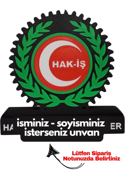 Hak-Iş Logolu Masaüstü Isimlik