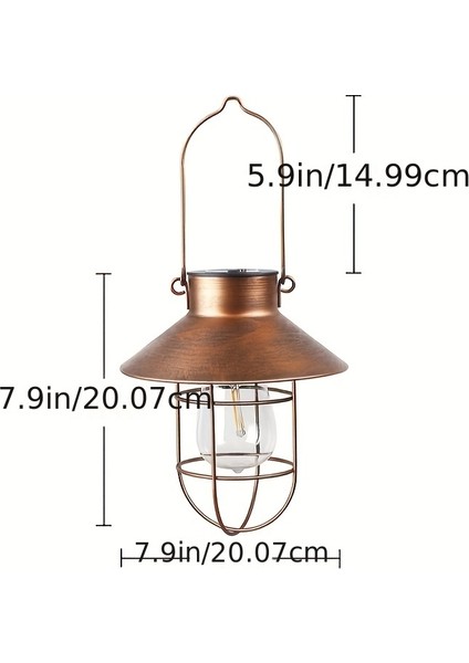 Dış Mekan Için Güneş Enerjili Vintage Tungsten LED Işık Bakır (Yurt Dışından)