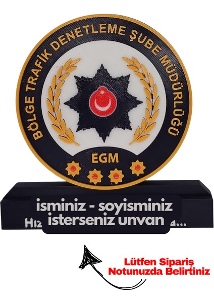 Bölge Trafik Denetleme Şb. Logolu Masaüstü Isimlik