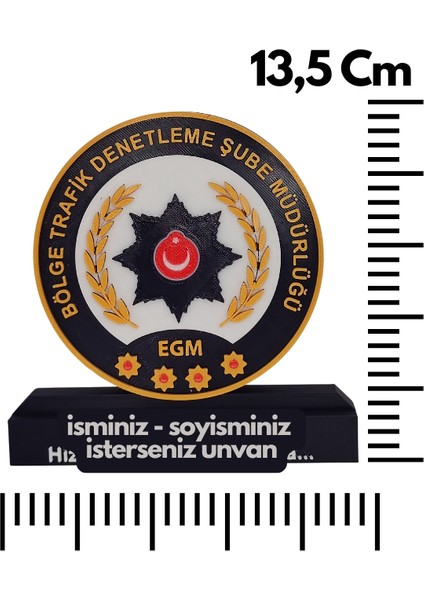 Bölge Trafik Denetleme Şb. Logolu Masaüstü Isimlik