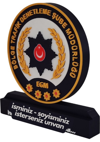 Bölge Trafik Denetleme Şb. Logolu Masaüstü Isimlik